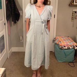 KATE SPADE CHAMBRAY DRESS SIZE 2 LIGHT BLUE